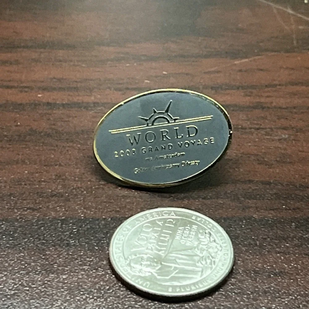 World 2008 Grand Voyage MS Amsterdam Golden Anniversary‎ Odyssey Lapel Hat Pin